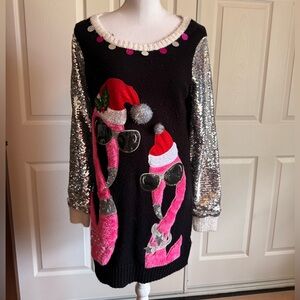 32 Degrees Flamingo Ugly Sweater Dress